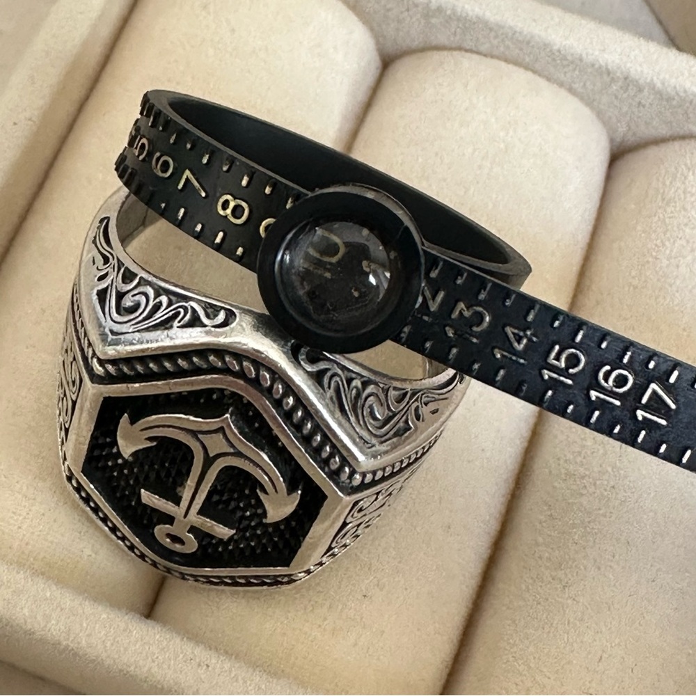 Solid 925 Ssilver Anchor Ring - image 4